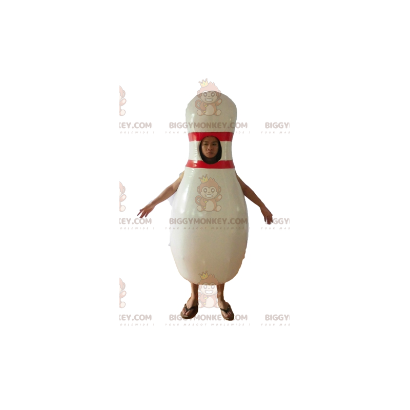 Costume da mascotte gigante bianco e rosso Skittle BIGGYMONKEY™ Costume da mascotte gigante bianco e rosso Skittle BIGGYMONKEY™