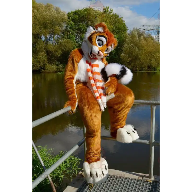Sød orange hvid og sort tiger BIGGYMONKEY™ maskotkostume - Sød orange hvid og sort tiger BIGGYMONKEY™ maskotkostume -