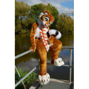 Bonito disfraz de mascota BIGGYMONKEY™ de tigre naranja, blanco