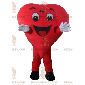 Lächelndes riesiges rotes Herz BIGGYMONKEY™ Maskottchen-Kostüm