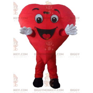 Χαμογελαστή στολή μασκότ BIGGYMONKEY™ Giant Red Heart - Μη ταξινομημένες μασκότ - BIGGYMONKEY_04406 - BiggyMonkey.com