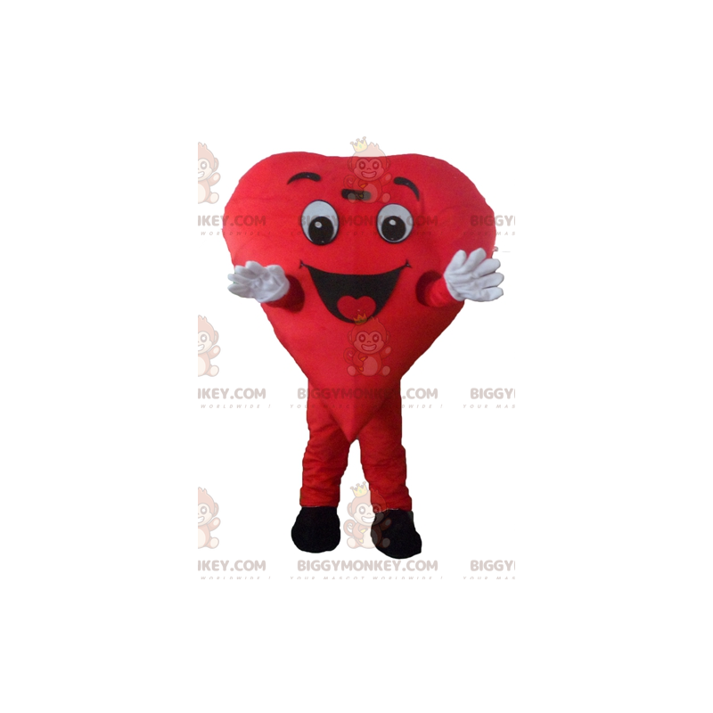 Χαμογελαστή στολή μασκότ BIGGYMONKEY™ Giant Red Heart - Μη ταξινομημένες μασκότ - BIGGYMONKEY_04406 - BiggyMonkey.com