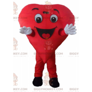 Fantasia de mascote BIGGYMONKEY™ de coração vermelho gigante sorridente - Mascotes não classificados - BiggyMonkey.com
