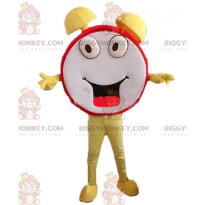 Funny Smiling Red Yellow and White Alarm Clock BIGGYMONKEY™