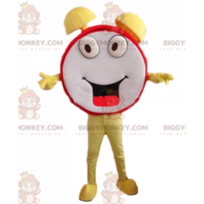 Funny Smiling Red Yellow and White Alarm Clock BIGGYMONKEY™