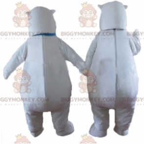2 BIGGYMONKEY™s polar bear mascot with blue scarf -
