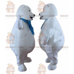 BIGGYMONKEY™s isbjørnmaskot med blått skjerf - Bjørn maskot - BIGGYMONKEY_04409 - BiggyMonkey.com
