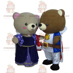ursos mascotes do BIGGYMONKEY™ vestidos de princesa e cavaleiro