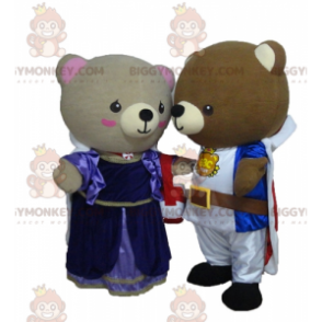 BIGGYMONKEY™s bear mascots dressed as princess and knight –
