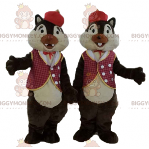 2 BIGGYMONKEY™s squirrel mascots from Tic et Tac in traditional