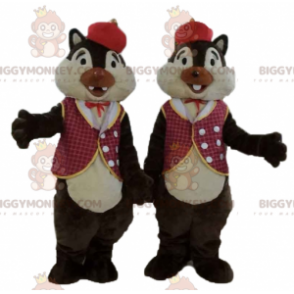 2 BIGGYMONKEY™-orava-maskottia Tic et Tacilta perinteisissä