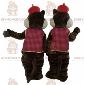 2 BIGGYMONKEY™s squirrel mascots from Tic et Tac in traditional