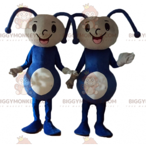 2 mascotes azuis e bege para meninas do BIGGYMONKEY™s –