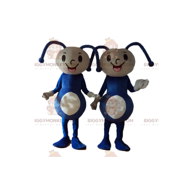 2 BIGGYMONKEY™s blå og beige dukke jentemaskot - Gutter og jenter maskoter - BIGGYMONKEY_04414 - BiggyMonkey.com