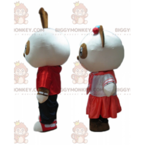 BIGGYMONKEY™s maskot en smilende brun og hvid kanin og panda -