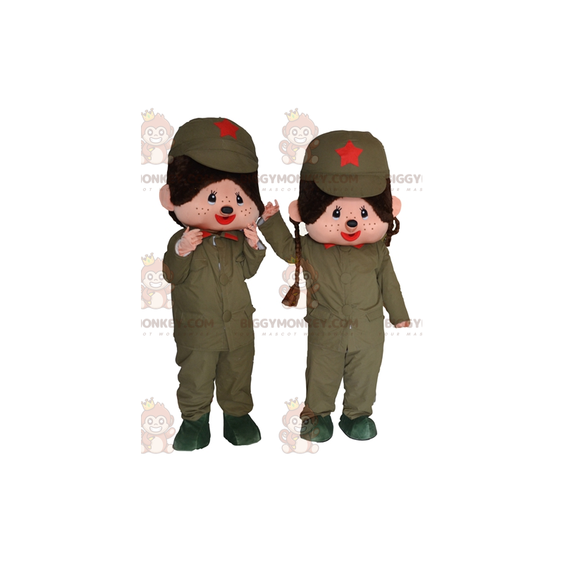 Duo de mascottes BIGGYMONKEY™ de Kiki le singe en peluche en Duo de mascottes BIGGYMONKEY™ de Kiki le singe en peluche en