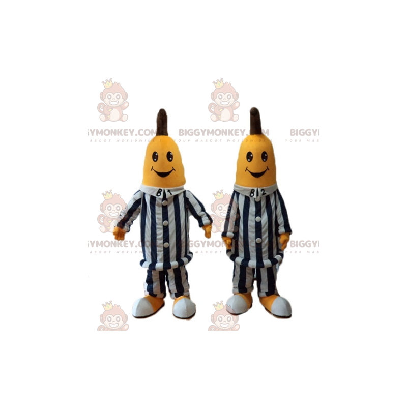 O mascote de Bananas de BIGGYMONKEY™ de pijama desenho animado