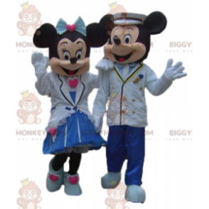 2 dobře oblečené roztomilé maskoty Minnie a Mickey Mouse BIGGYMONKEY™s - Maskoti slavní lidé - BiggyMonkey.com