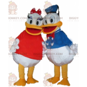 2 BIGGYMONKEY™-maskotti Daisyn ja Donaldin kuuluisan Disney-parin - Kuuluisia hahmoja maskotteja - BiggyMonkey.com