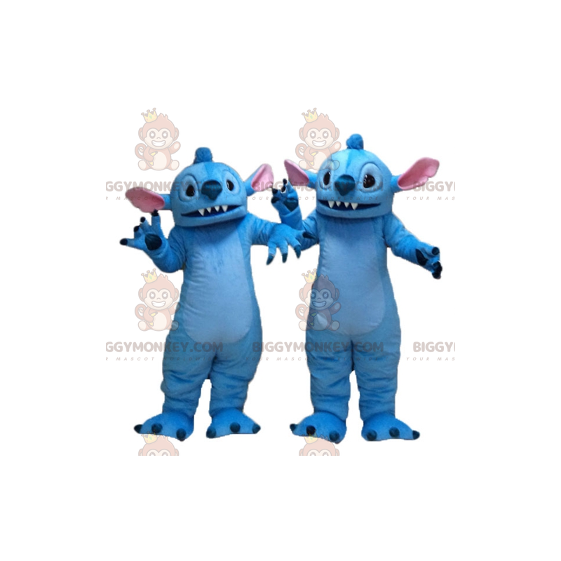 2 BIGGYMONKEY™s maskot af Stitch rumvæsenet fra Lilo og Stitch 2 BIGGYMONKEY™s maskot af Stitch rumvæsenet fra Lilo og Stitch