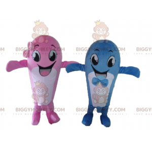 2 Wal-Maskottchen BIGGYMONKEY™, eins in Pink und eins in Blau -