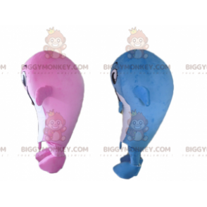 2 whale mascot BIGGYMONKEY™s one pink and one blue -