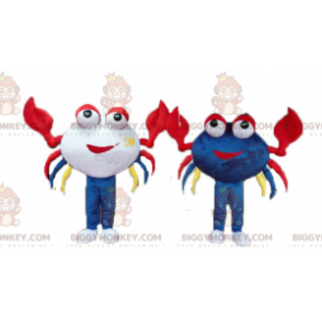 2 BIGGYMONKEY™s mascot of very colorful and smiling crabs -