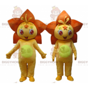 2 BIGGYMONKEY™s oransje og gul liljeblomstmaskot - Uklassifiserte maskoter - BIGGYMONKEY_04438 - BiggyMonkey.com