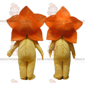 2 Maskot květů oranžové a žluté lilie BIGGYMONKEY –