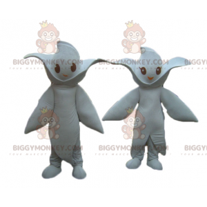 2 gigantiska vita blommor BIGGYMONKEY™s maskot - BiggyMonkey