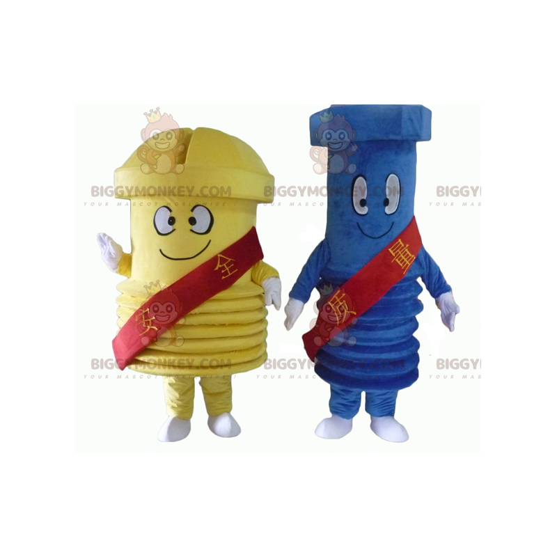2 mascotas BIGGYMONKEY™s de tornillos gigantes uno azul y otro 2 mascotas BIGGYMONKEY™s de tornillos gigantes uno azul y otro
