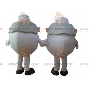 2 BIGGYMONKEY™s mascot old men scientists with glasses –