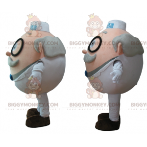 2 BIGGYMONKEY™s mascot old men scientists with glasses -