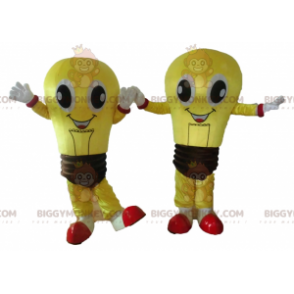 mascot BIGGYMONKEY™s very smiling yellow and brown bulbs -