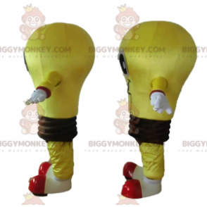 mascotte BIGGYMONKEY's zeer lachende gele en bruine bollen -