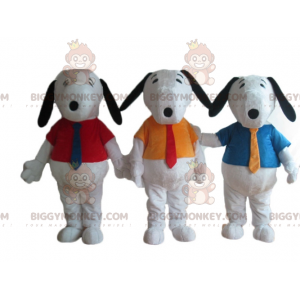 3 BIGGYMONKEY™s berömda tecknade vit hund Snoopy maskot -