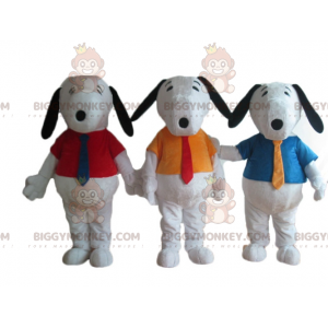 3 BIGGYMONKEY™s berühmtes Cartoon-Hunde-Snoopy-Maskottchen -