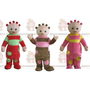 3 BIGGYMONKEY™ mascotte di bambole divertenti e colorate -