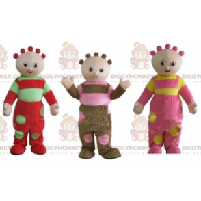 3 BIGGYMONKEY™ mascotte di bambole divertenti e colorate -