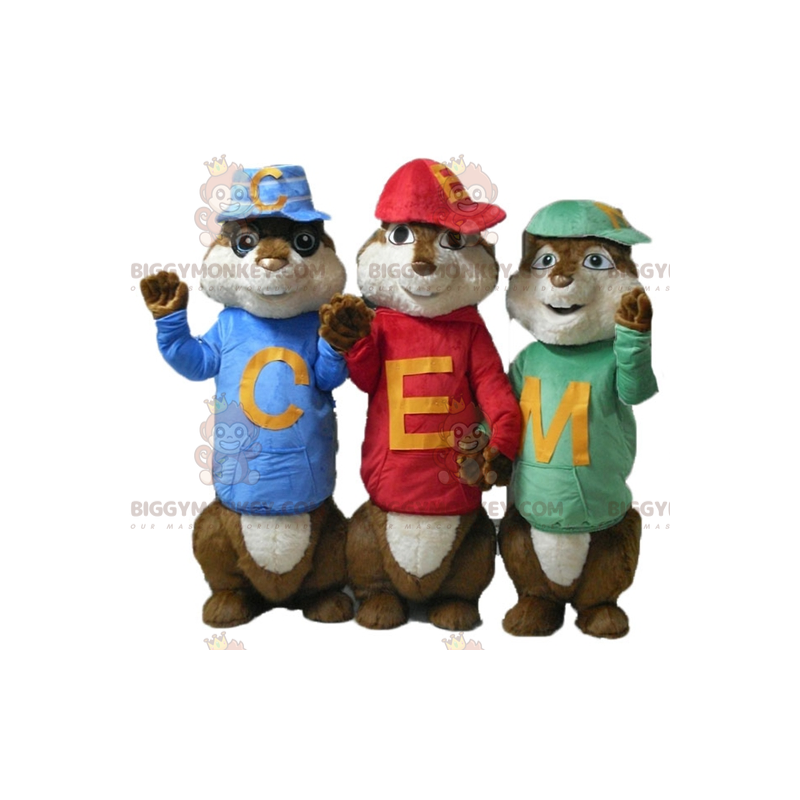 3 BIGGYMONKEY™s squirrel mascots from Alvin and the Chipmunks -