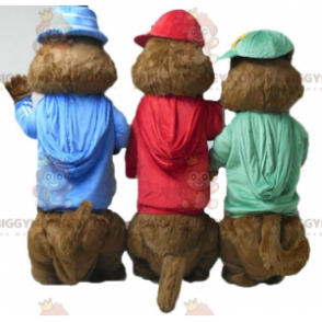3 mascotes de esquilo BIGGYMONKEY™ de Alvin e os Esquilos –