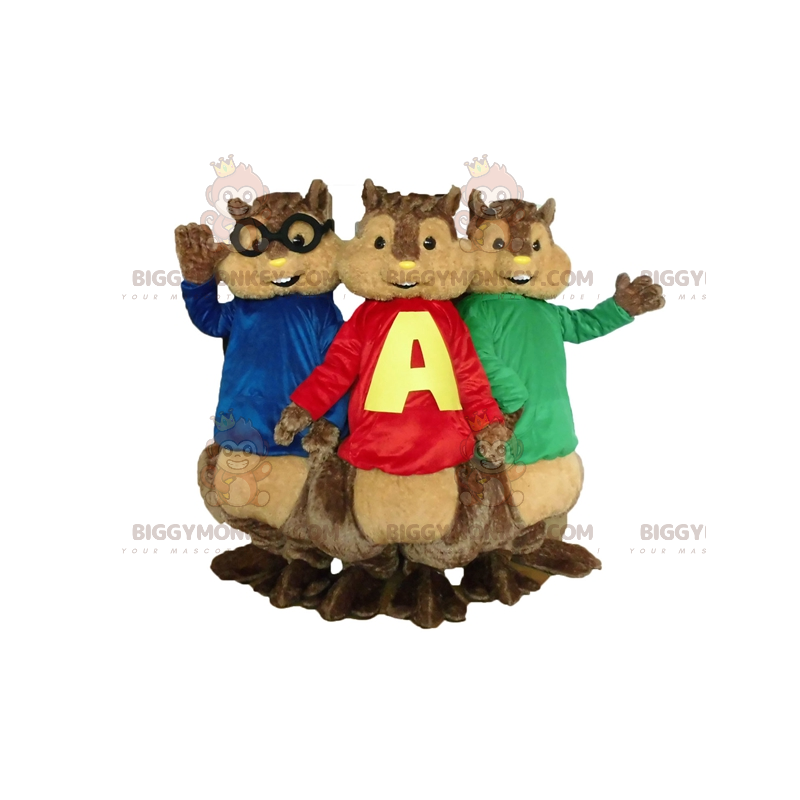 3 BIGGYMONKEY™-orava-maskottia Alvin and the Chipmunksilta -