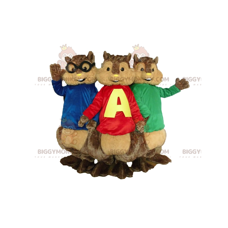 3 BIGGYMONKEY™s squirrel mascots from Alvin and the Chipmunks -