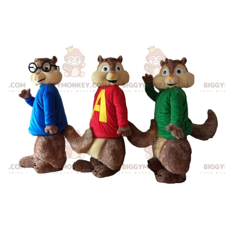 3 BIGGYMONKEY™s squirrel mascots from Alvin and the Chipmunks -