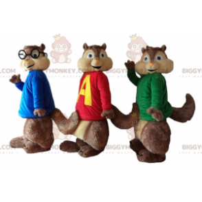 3 BIGGYMONKEY™s squirrel mascots from Alvin and the Chipmunks -