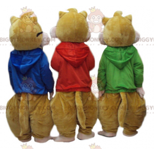 3 BIGGYMONKEY™s ekorrmaskotar från Alvin and the Chipmunks -