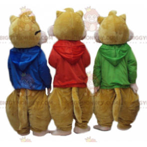 3 BIGGYMONKEY™s squirrel mascots from Alvin and the Chipmunks - Mascots famous people - BIGGYMONKEY_04455 - BiggyMonkey.com
