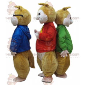 3 mascotes de esquilo BIGGYMONKEY™ de Alvin e os Esquilos –