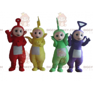 4 Teletubbies mascotte BIGGYMONKEY's kleurrijke tv-show
