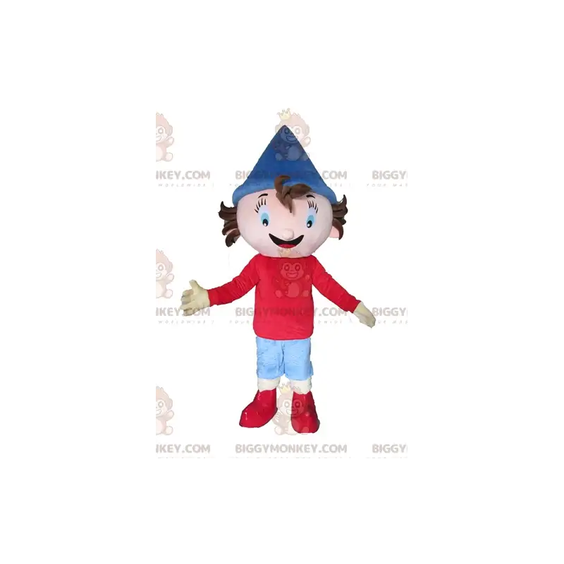 Fato de mascote Noddy Famous Cartoon Boy BIGGYMONKEY™ – Fato de mascote Noddy Famous Cartoon Boy BIGGYMONKEY™ –